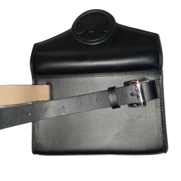 Michael Kors 556136C-001  Black MK Logo Fanny Pack Waist Belt Bag - Picture 4 of 5